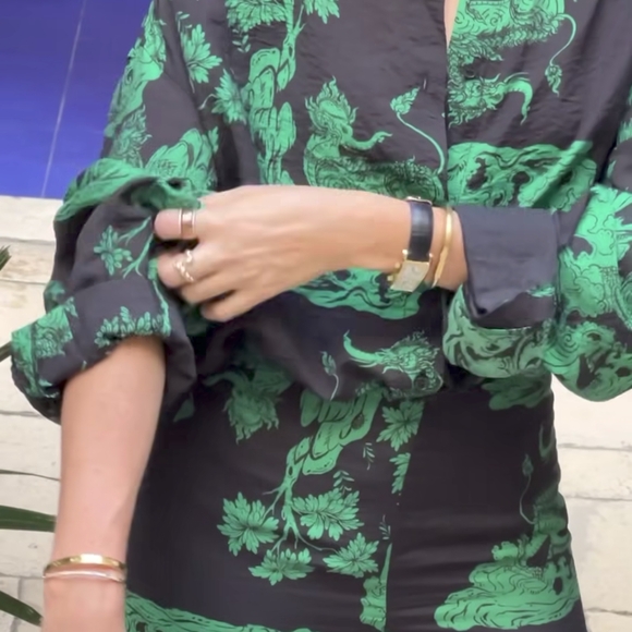 *LAST CHANCE* White Lotus x H&M patterned pants green and black NWT Size 4 - Picture 6 of 14